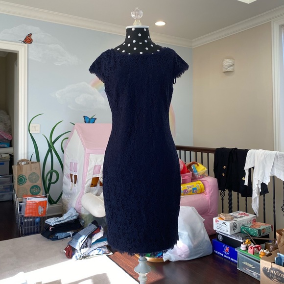 navy lace dress